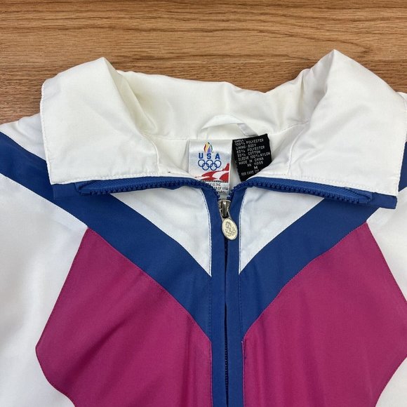 Vintage Colorblock Windbreaker Jacket JCPenney Olympics Women's Size Medium - Picture 4 of 9